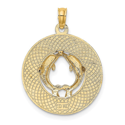 14K Gelbgold MARCO ISLAND Kreis-Charm mit Delfinen