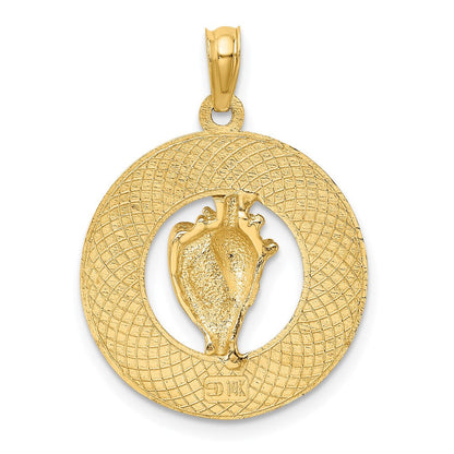 14K Gelbgold MARCO ISLAND Charm mit Muschelschale-Kreis