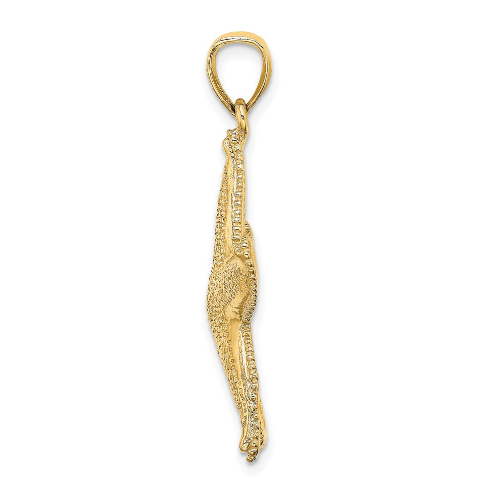 14 Karat Gelbgold Strukturierter Seestern-Charm