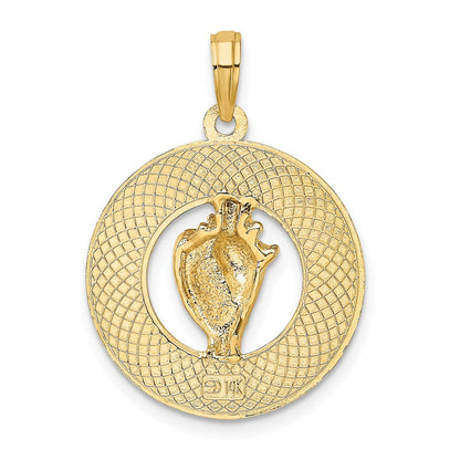 14K Gelbgold SARASOTA Charm mit Muschelschalen-Kreis