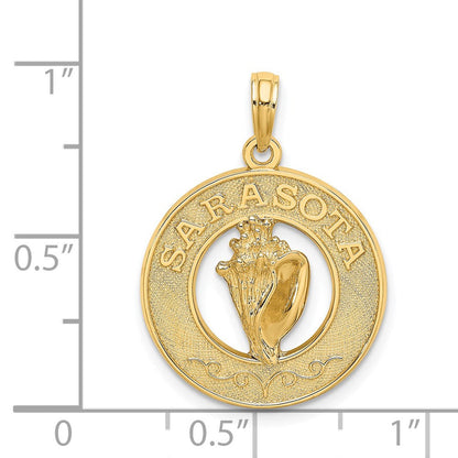 14K Gelbgold SARASOTA Charm mit Muschelschalen-Kreis