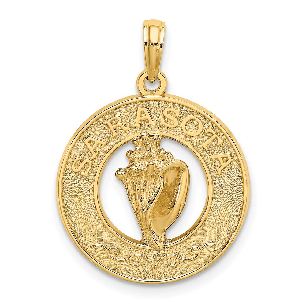 14K Gelbgold SARASOTA Charm mit Muschelschalen-Kreis
