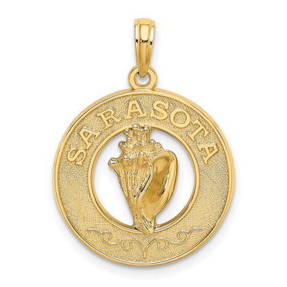 14K Gelbgold SARASOTA Charm mit Muschelschalen-Kreis