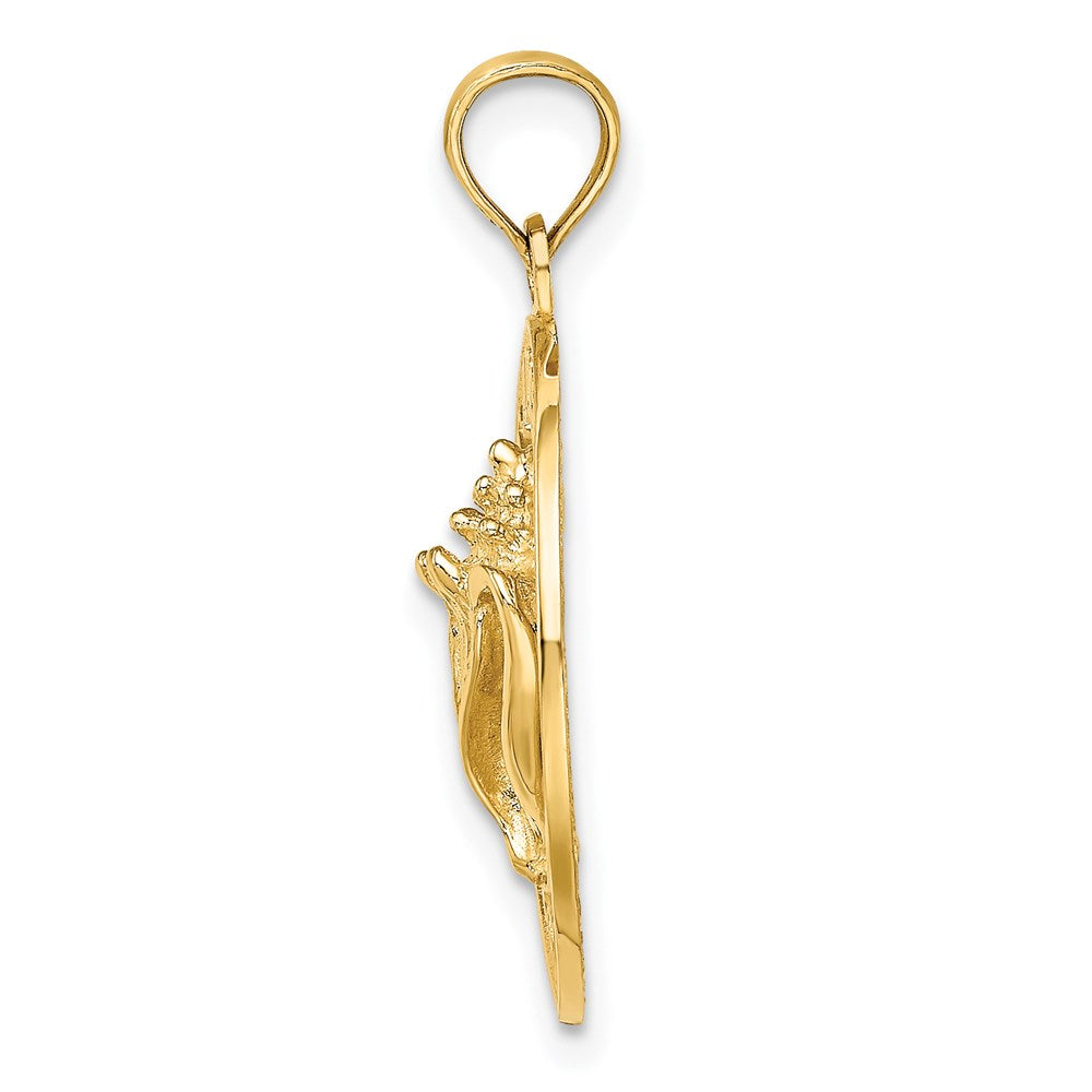 14K Gelbgold Heiliger Augustinus mit Muschel-Kreis-Charm
