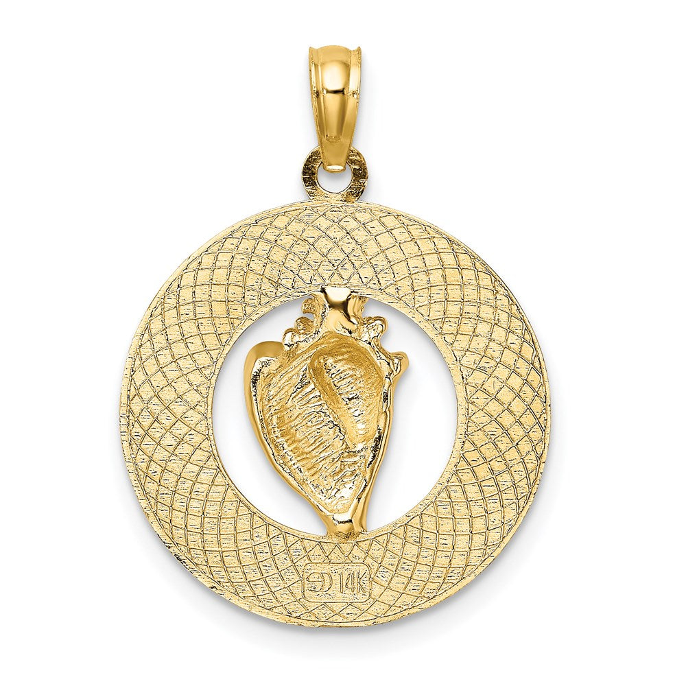 14K Gelbgold Heiliger Augustinus mit Muschel-Kreis-Charm