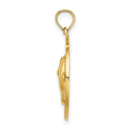 14K Gelbgold Charm „ANNAPOLIS MD" Kreis mit Delfinen