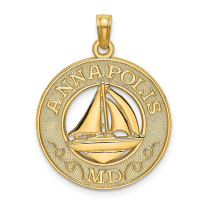 14K Gelbgold ANNAPOLIS MD Segelboot-Charm
