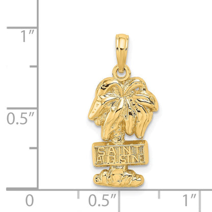 14 Karat Gelbgold SAINT AUGUSTINE Palmenbaum-Charm