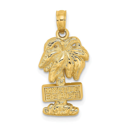 14K Gelbgold MYRTLE BEACH Palme Charm-Anhänger