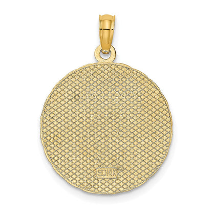 14K Gelbgold JAMAICA und Sandalen Runde Scheibenanhänger-Charm