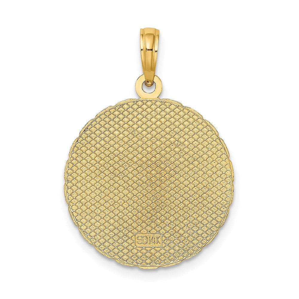 14K Gelbgold JAMAICA und Palme Scheiben-Charm