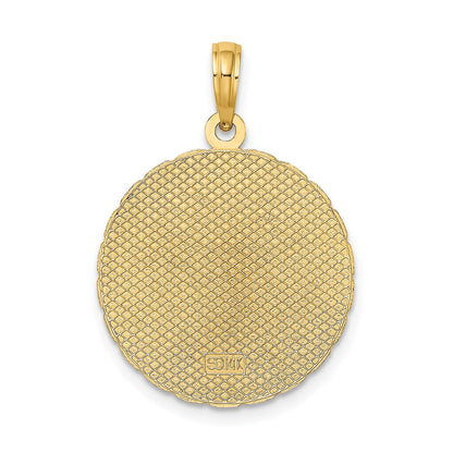 14K Gelbgold JAMAICA und Palme Scheiben-Charm