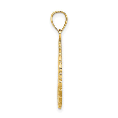 14K Gelbgold Charm-Anhänger mit Scheibenmotiv "JAMAICA" und Delfinen