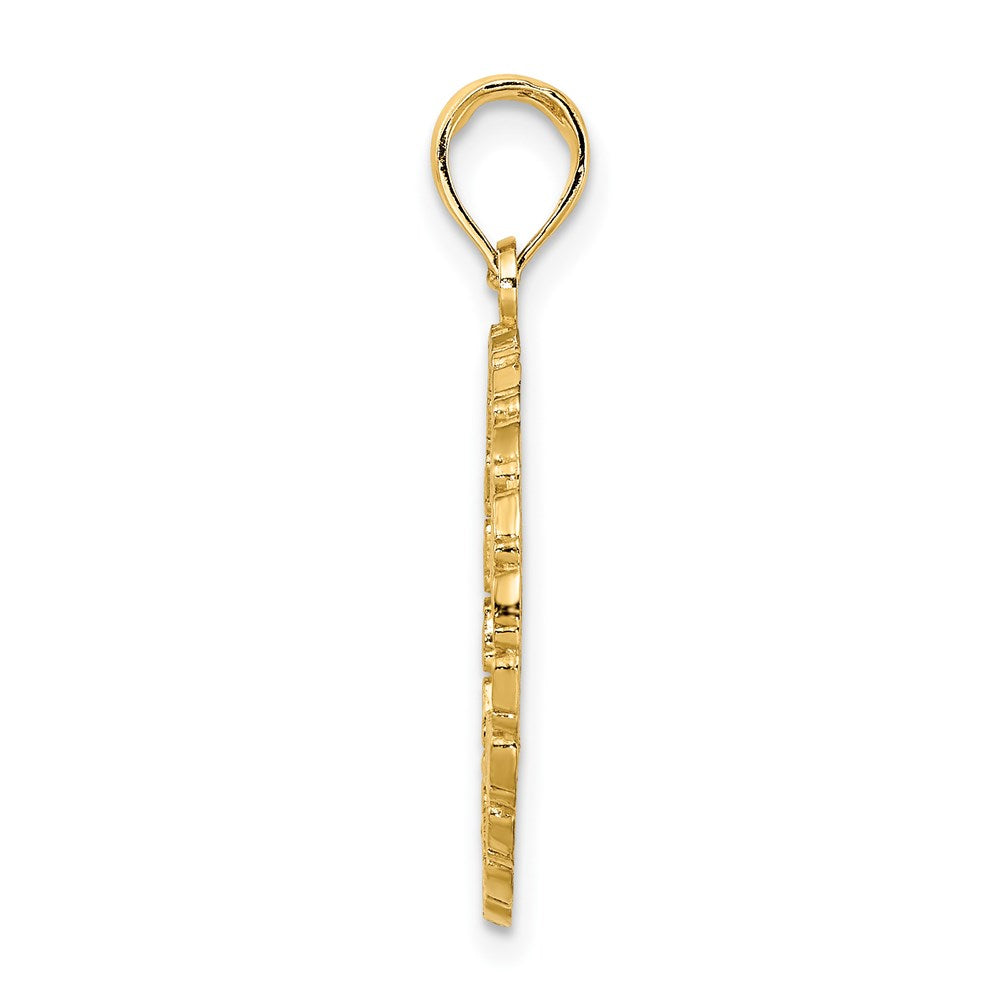 14K Gelbgold JAMAICA Palmenbaum-Kreis-Charm