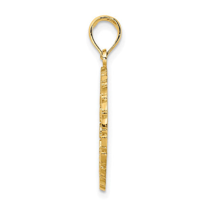 14K Gelbgold JAMAICA Palmenbaum-Kreis-Charm