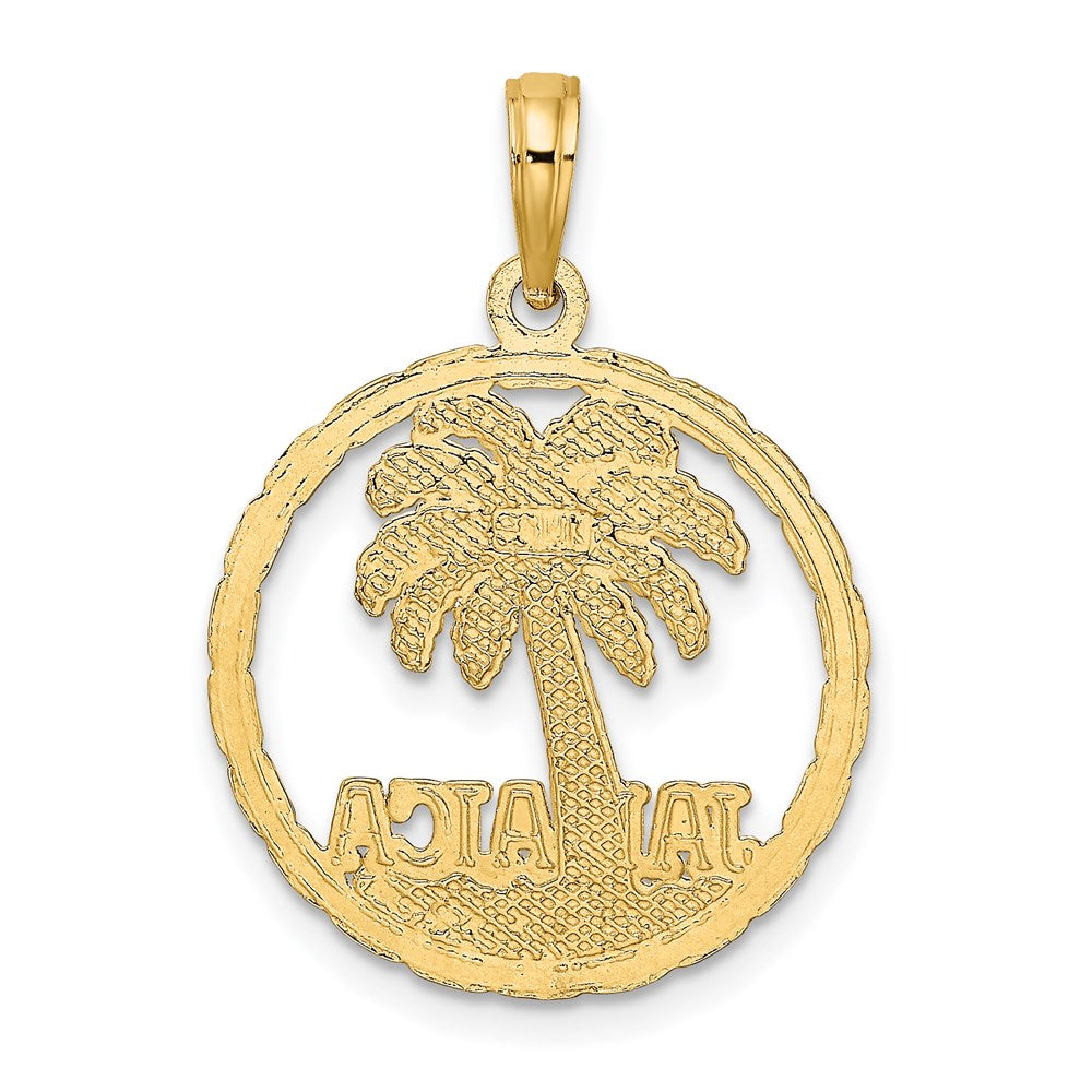 14K Gelbgold JAMAICA Palmenbaum-Kreis-Charm