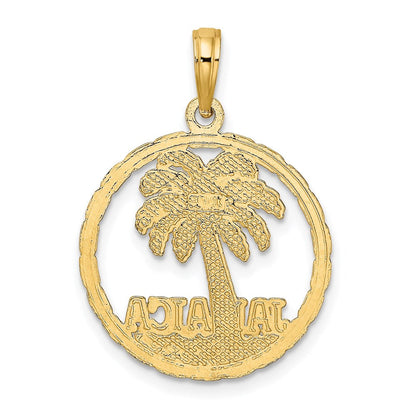 14K Gelbgold JAMAICA Palmenbaum-Kreis-Charm