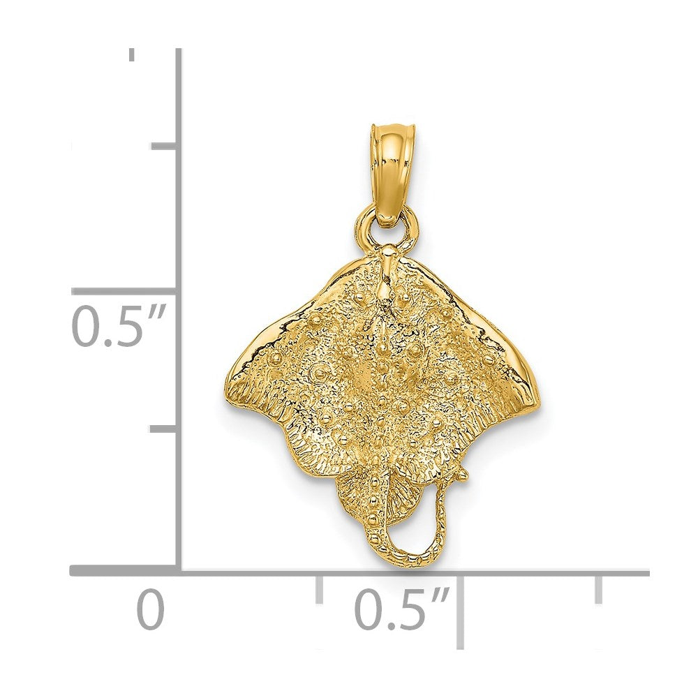 14K Gelbgold Stingray Charm