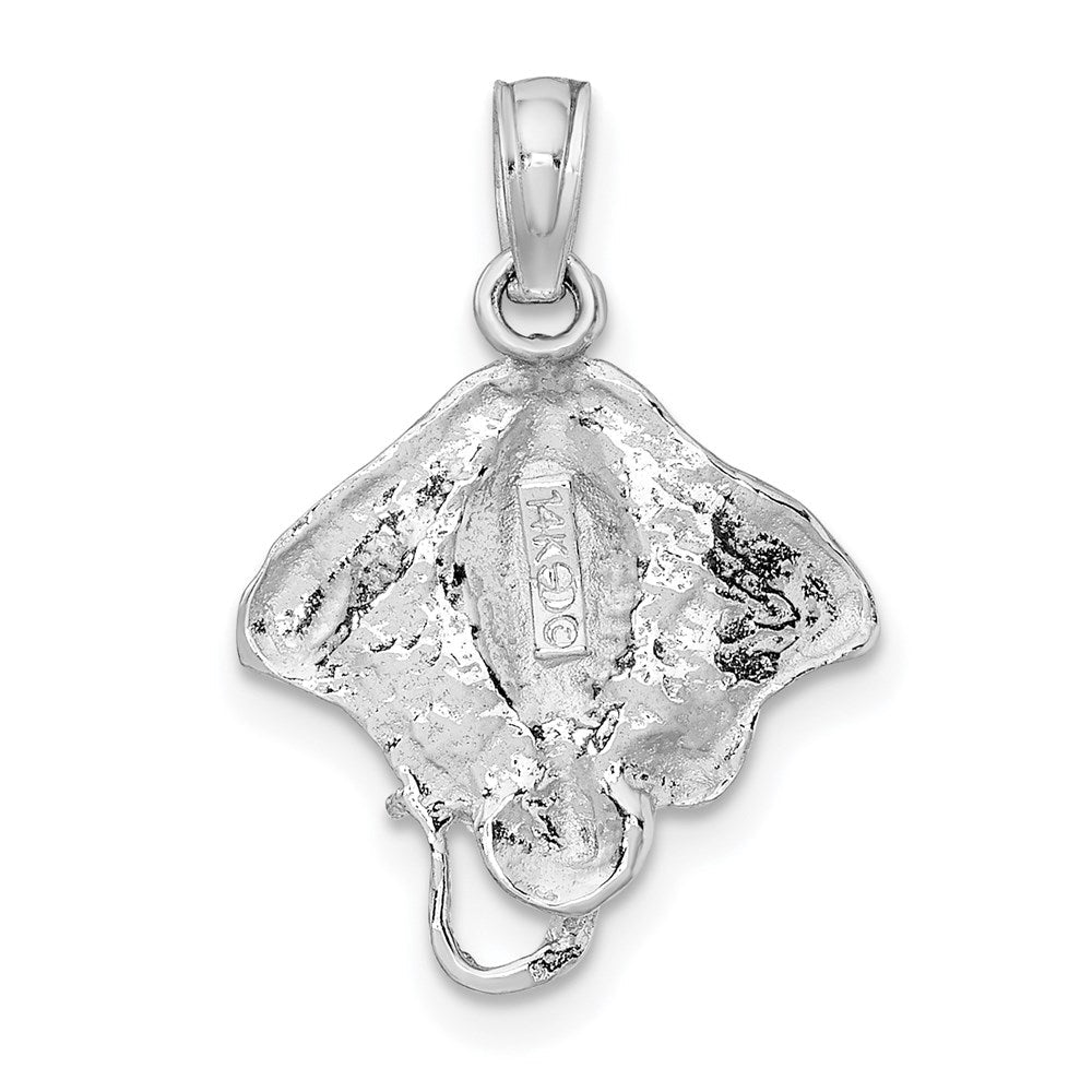 14K Weißgold Stingray Charm