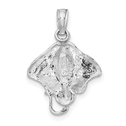 14K Weißgold Stingray Charm
