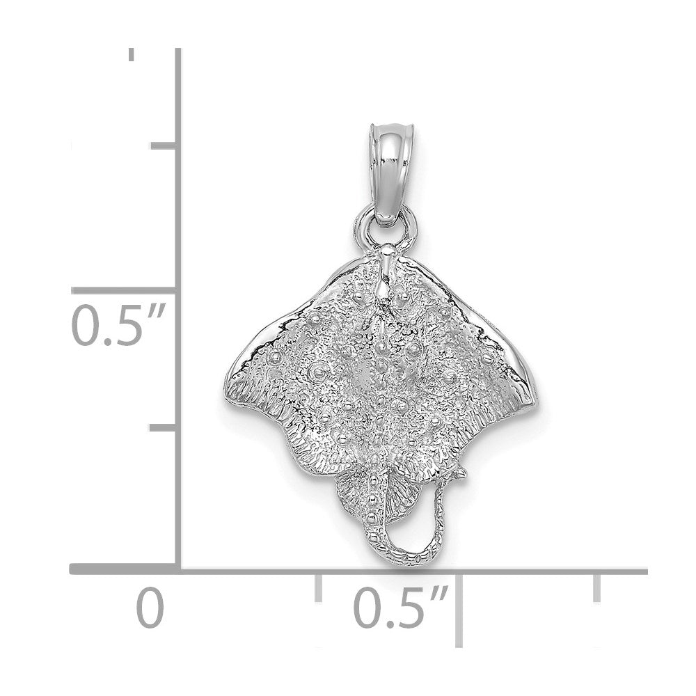 14K Weißgold Stingray Charm