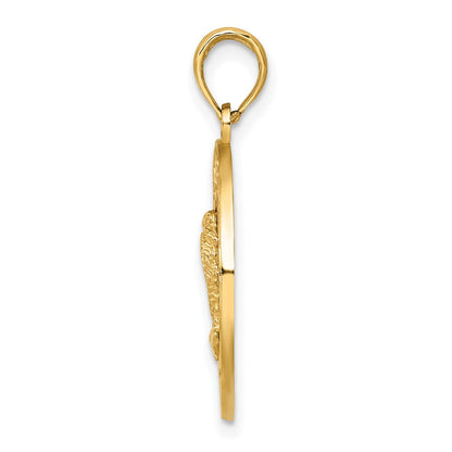 14K Gelbgold Florida-Charm mit doppeltem Palmen-Kreis