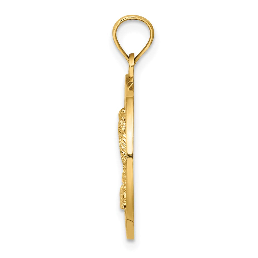 14K Gelbgold Charm "Florida" mit Palme im Kreis