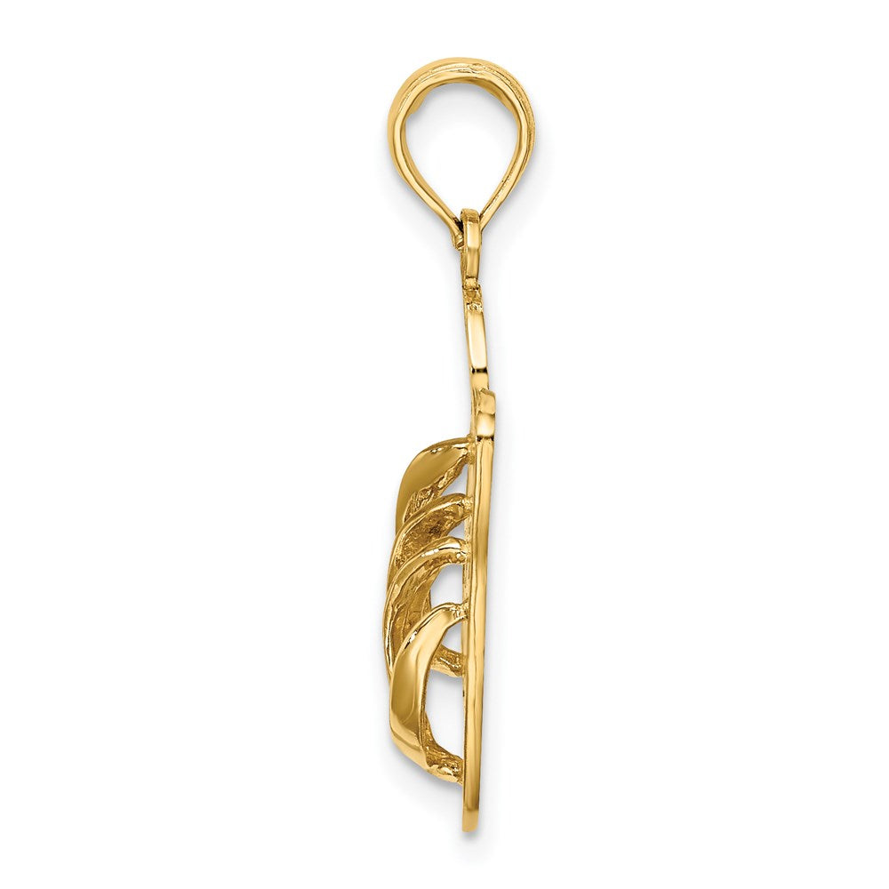 14K Gelbgold TURKS AND CAICOS Doppel-Flip-Flop-Charm