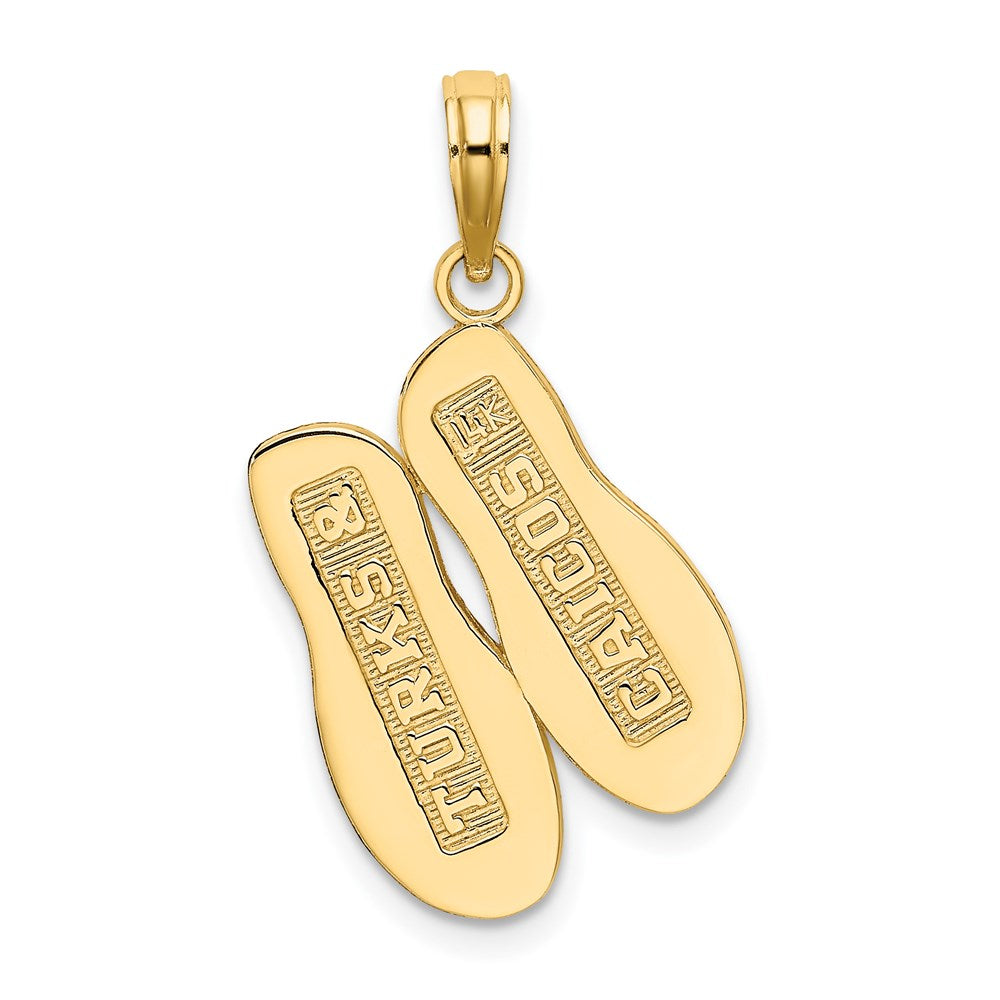 14K Gelbgold TURKS AND CAICOS Doppel-Flip-Flop-Charm