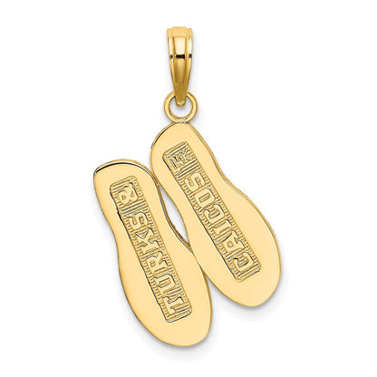 14K Gelbgold TURKS AND CAICOS Doppel-Flip-Flop-Charm