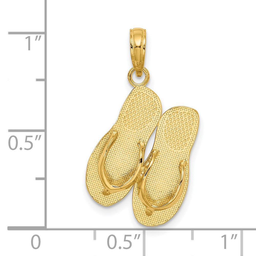 14K Gelbgold TURKS AND CAICOS Doppel-Flip-Flop-Charm