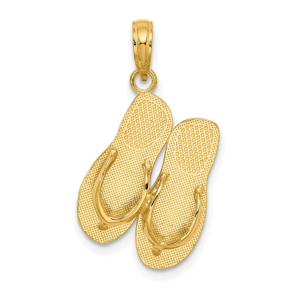14K Gelbgold TURKS AND CAICOS Doppel-Flip-Flop-Charm