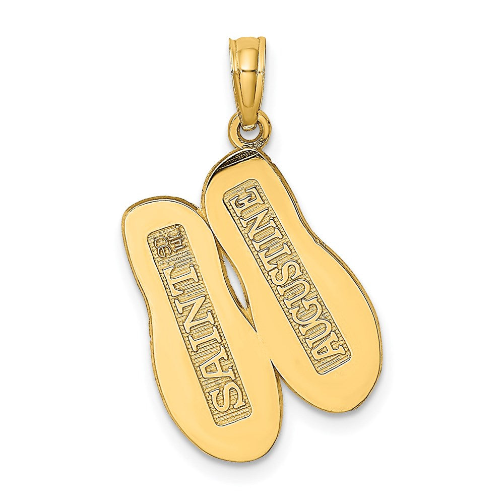 14K Gelbgold Großer SAINT AUGUSTINE Flip-Flops-Charm