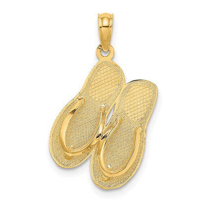 14K Gelbgold Großer SAINT AUGUSTINE Flip-Flops-Charm