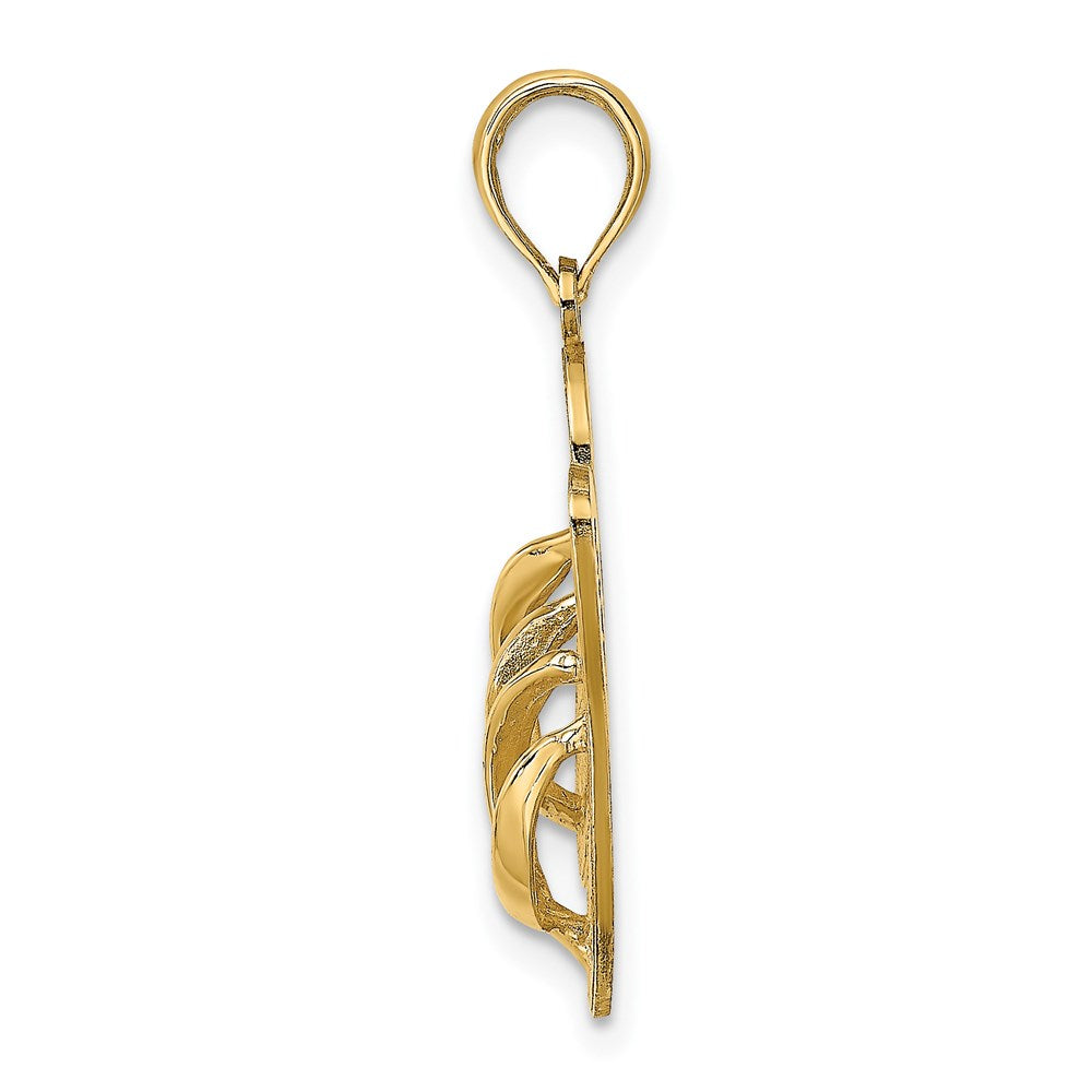 14K Gelbgold 3D-Charm „Flip-Flops Sarasota Florida“, groß