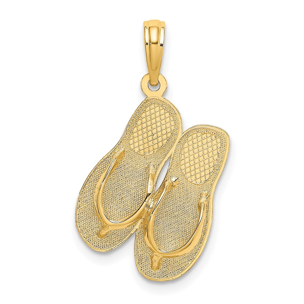 14K Gelbgold 3D-Charm „Flip-Flops Sarasota Florida“, groß