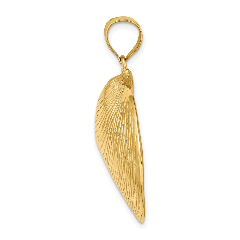 14K Gelbgold Charm Muschel strukturiert