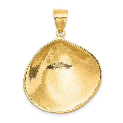 14K Gelbgold Charm Muschel strukturiert