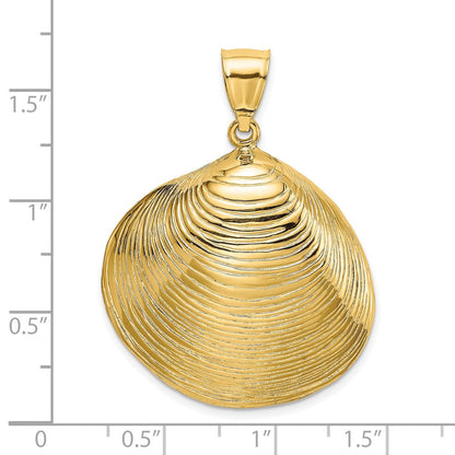 14K Gelbgold Charm Muschel strukturiert