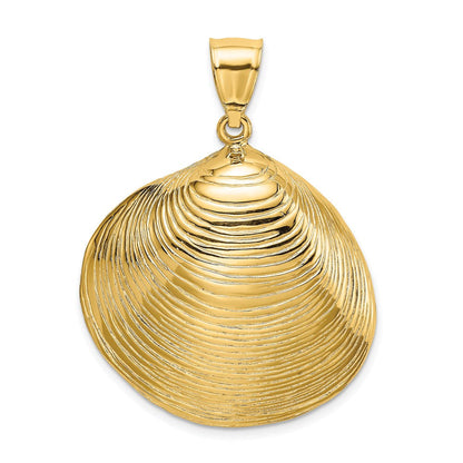 14K Gelbgold Charm Muschel strukturiert