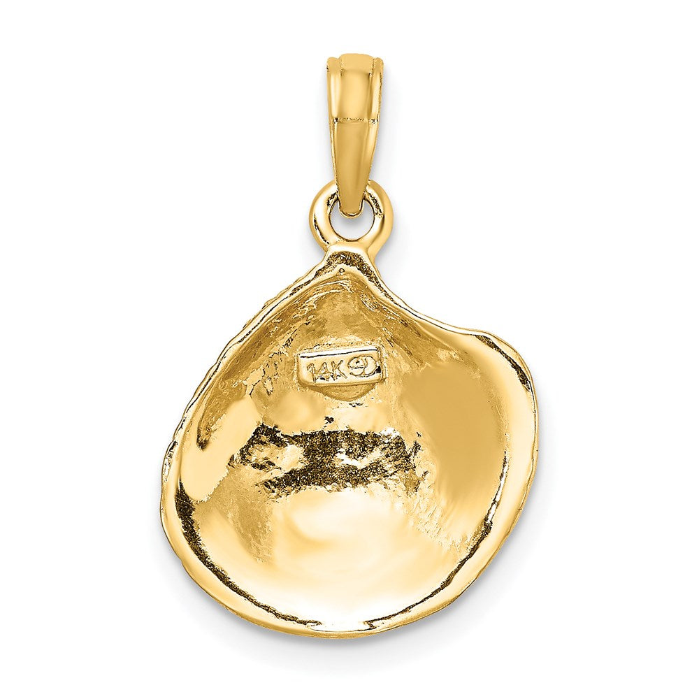 14K Gelbgold Charm gestrukturierte Muschel