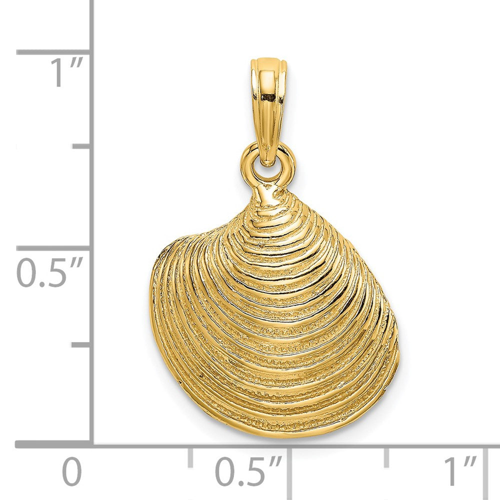 14K Gelbgold Charm gestrukturierte Muschel