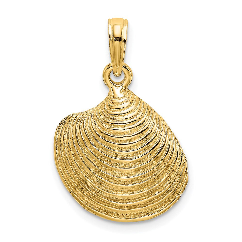 14K Gelbgold Charm gestrukturierte Muschel