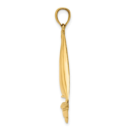 14K Gelbgold Polierter Segelboot-Charm