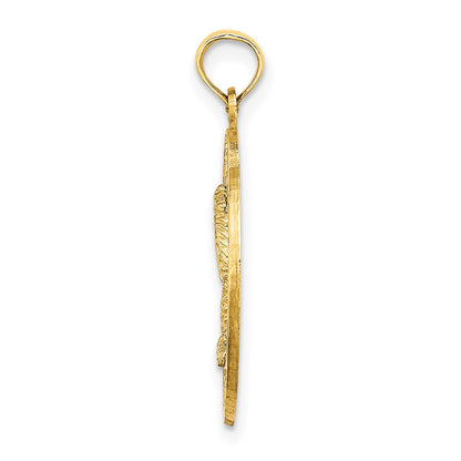 14K Gelbgold MYRTLE BEACH Kreis-Charm mit Palme