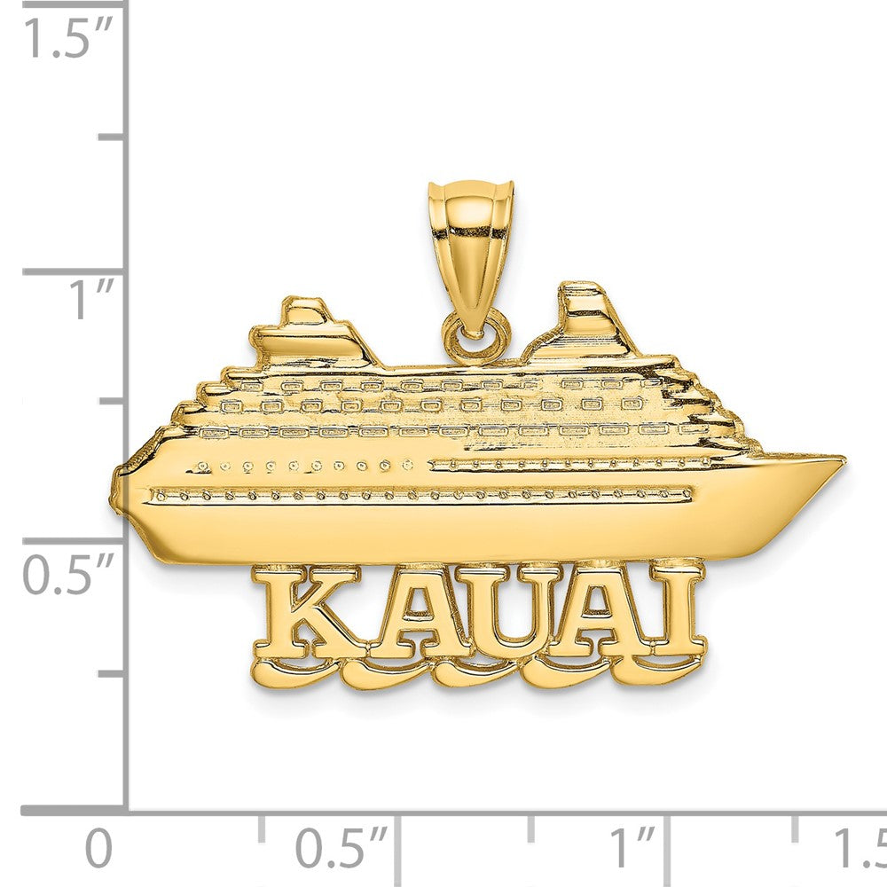 14K Gelbgold Poliert KAUAI Kreuzfahrtschiff Charm