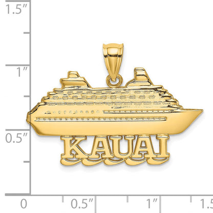 14K Gelbgold Poliert KAUAI Kreuzfahrtschiff Charm