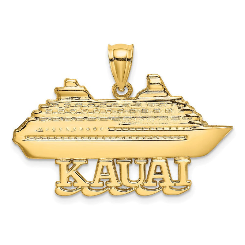 14K Gelbgold Poliert KAUAI Kreuzfahrtschiff Charm