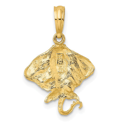 14K Gelbgold Stingray Charm