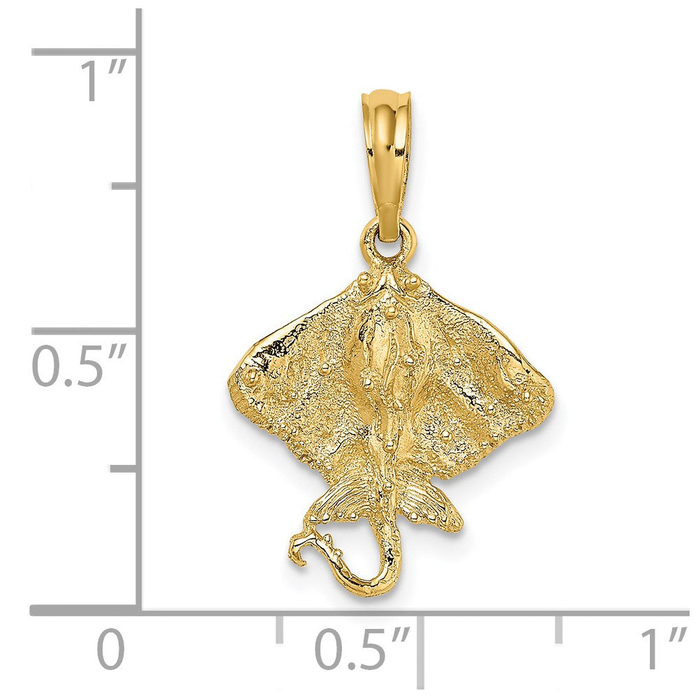 14K Gelbgold Stingray Charm